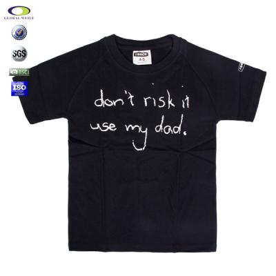 China Anti-pilling Wholesale Black Children's T-shirt Cotton Unisex Children's T-shirt for sale