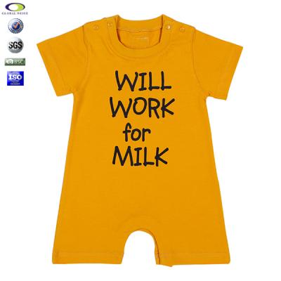 China Custom Branded Short Sleeve Baby Clothes Romper Baby Boy Clothes Clothing for sale