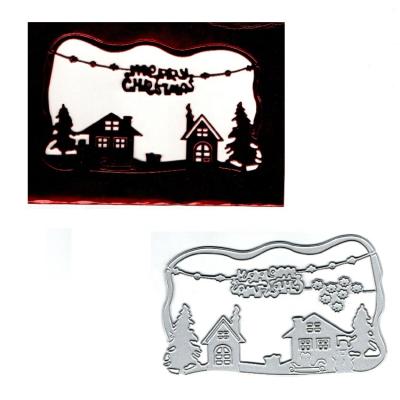 China Europe Merry Christmas Greeting Card Scrapbooking Cutting Dies Die Cut Etching Stencil Metal for sale