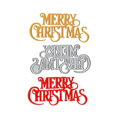 China Europe Postcard Merry Christmas Greeting Card Cutting Dies Scrapbooking Metal Die Cuts for sale