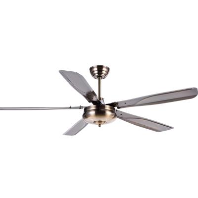 China Modern Hot Sale 42 Inch 5 Blades Iron Motor Copper Black White Bronze Remote Control Ceiling Fan Without Light for sale