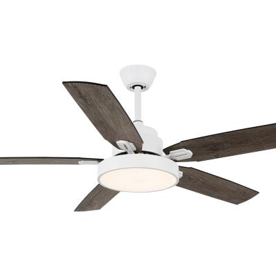 China Modern Simple Decorative Plywood Blades Fan 5 Lamp Style DC Remote Control Ceiling Fan With Light for sale