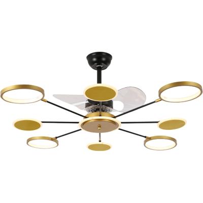 China Hot Sale Modern Gold Remote Control Metal Ceiling Fan Indoor Electric Light Modern Light Led Luxury for sale