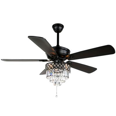 China Modern Luxury Crystal Silver Crystal Plywood Blades Chandelier Ceiling Fan Remote Control Ceiling Fan with Light for sale