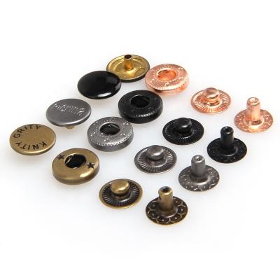 China Dry Cleaning Custom Four Part Spring Metal Snap Buttons Fastener For Clothes for sale