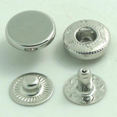 China Dry Cleaning 10mm Metal Snap Button With Four Parts For Jacket / Coat / Bag for sale