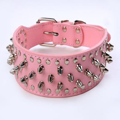 China Workable Wholesale OEM Rivet Decorative Dog Collar With Wide Handle Marble Leather Dog Collar for sale