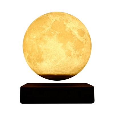 China Magnetic Levitation Technology New Modern Bedroom Smart Read Night Moon Magnetic Floating Table Lamp zu verkaufen