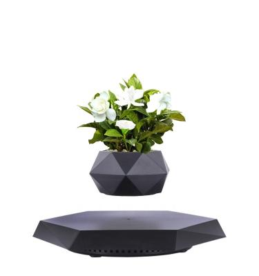 China Magnetic Levitation Tech House Flowing Decoration Magnetic Levitation Jardiniere Unique Shaped Wooden Floating Pots For Plants en venta