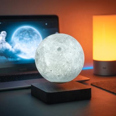 China Minimalist Touch Control Shine 3D Printing Lunar Lamp Color Changing 3D LED Magneitc Levitation 14cm Moon zu verkaufen