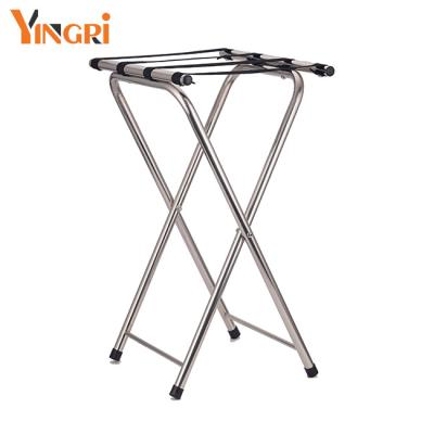 China JMYINGRI Stainless Steel 201 Durable Stainless Steel Luggage Rack Tray Stand Hotel Folding Stable Luggage Rack For Hotel Bedroom for sale