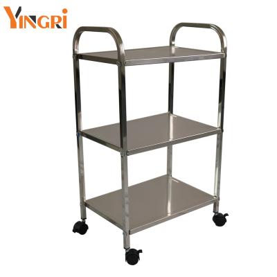 China 3 Layers Stainless Steel Kitchen Trolley Restaurant Hotel Used Food Service Trolley 201 for sale