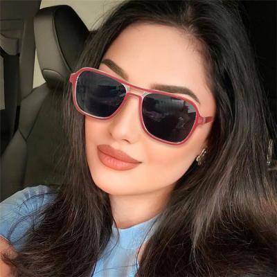 China European and American new fashion square 2022 color personality women's sunglasses fashionable hot frame shades UV 400 lenses for sale