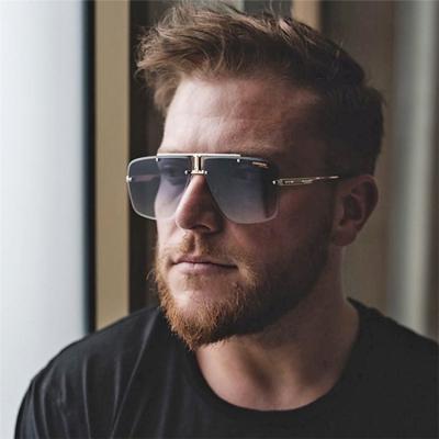 China Retro Fashion Sunglasses High Quality Luxury Brand Sun Glass Male Driving Eyeware Vintage Square Rimless Sunglasses For Men Gafas De Sol Hombre for sale