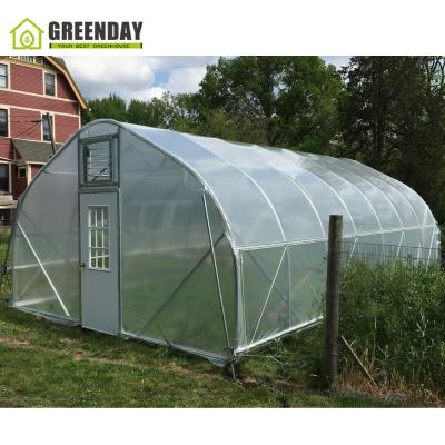 China Stable structure GREENDAY agricultural geodome greenhouse single span tunnel greenhouse hoophouse greenhouse for sale for sale