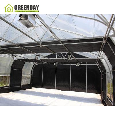 China High Quality Stable Structure GREENDAY Automatic Greenhouse Houses Blackout Light Deprivation Greenhouse for sale