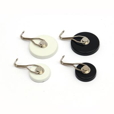 China Industrial Magnet Cr Coating Swivel Ferrite Rotating Hook Ceramic Magnet Pot Magnetic Hook With Magnetic Swing Hook for sale