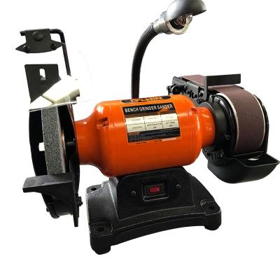 China Cast Iron Home Use 200mm Electric Bench Grinder Sander Woodworking Bench Belt Grinder for sale