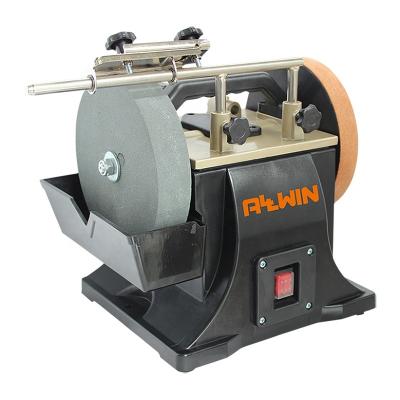 China Low Speed ​​Factory 180W Knife Sharpener Machine Wet Stone Bench Sharpening Grinder With Leather Stripping Wheel for sale