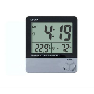 China Custom High Quality Digital Temperature Thermometer Hygrometer With Clock TL8001B for sale