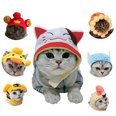 China Cute Viable Pet Headdress Cat Teddy Holiday Dress Up Sun Lap Makeshift Headdress Wig Cat Headwear Hat for sale