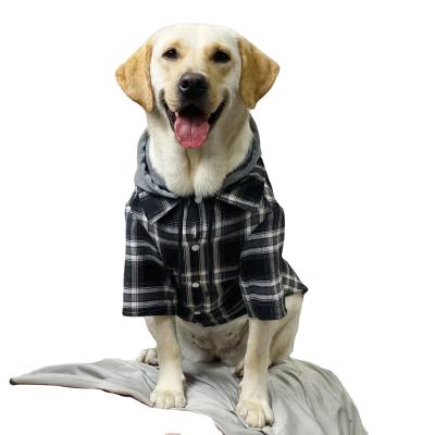 China Viable Large Dog Apparel Pet Supplies Dog Clothes FashionablePet Apparel Plaid Hooded Coat for sale