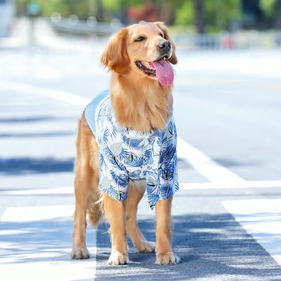 China Sustainable Large Dog Sunscreen Beach Clothes Large Dog Summer Clothes Printed Shirt For Golden Retriever Shiba For Medium Large Dog for sale