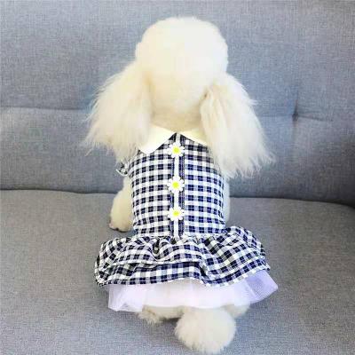 China Pet Dog Dress New Cat Skirt Summer Clothes Princess Dog Dress Viable Summer Cute Plaid Skirt Pet Clothes for sale