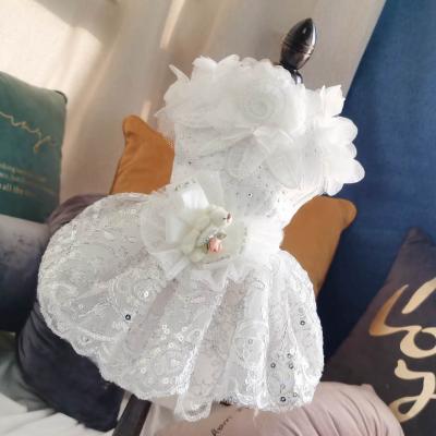 China Viable Dogs Skirt Princess Dog Wedding Dresses Summer York Clothes For Dogs Skirts Pet Cat Dress for sale