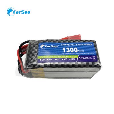 China High Capacity RC Lipo Battery 2S 3S 4S 5S 6S 1300mah 100C 120C Graphene Small Size Cell For RC Car Drone Helicopter Batteries for sale