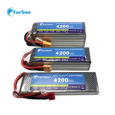 China Toys 6S RC Lipo Battery 4200mAh 30C 40C 60C 75C 100C For RC Drone Lithium Ion Batteries for sale