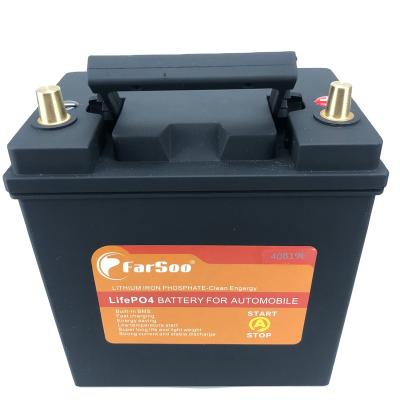 China BOATS factory direct sale lifepo4 battery 12V 20AH 40B19R car battery pack with BMS 12.0V automobile lithium iron phosphate battery for sale