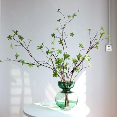 China Artificial Plant Green Drunken Wooden Branches Home Decoration Simulation Horse Garden Clock Plastic Hanging Leaves for sale