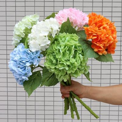 China Fabric+plastic+iron wire touch real flowers fake hydrangeas simulation flowers wedding artificial props decoration for sale