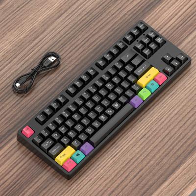 China Anti-ghosting 87 Keys NK100 Removeable Axis PBT Red Keycaps RGB Wired Mechanical Gaming Keyboard for sale