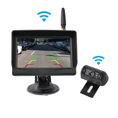 China Waterproof 4.3 Inch Rear View Car Camera Wireless Backup Kit Monitor Night Vision Parking Reverse Camera System For Car Pickup Vans SUV for sale