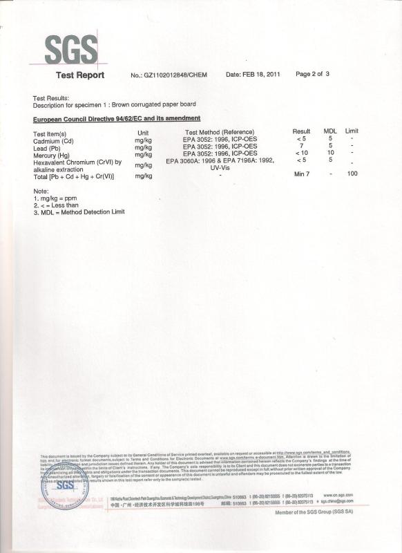 SGS Certificate - POP Displays Limited