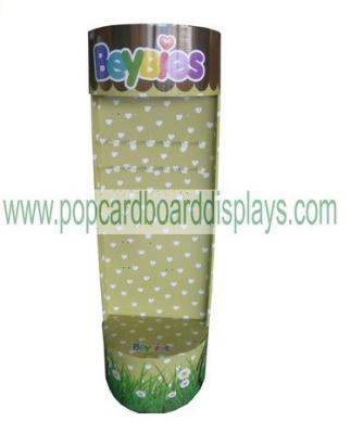 China Recycle peg hooks Cardboard Floor Displays for socks , Cardboard Advertising Displays for sale