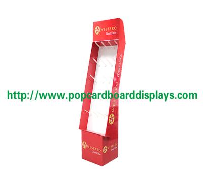 China Lcd Screen Recycle Cardboard Floor Displays With Peg Hooks , Environment Friendly for sale