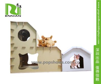 China Customized Printing Cat Dog Cardboard Playhouse / House , Cardboard Toys For Kids for sale