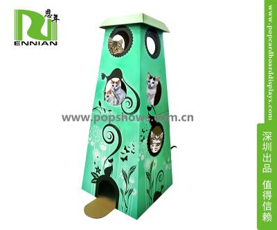 China ODM Corrugated Paper Board Cardboard Cat Furniture Carton Scratch House for sale