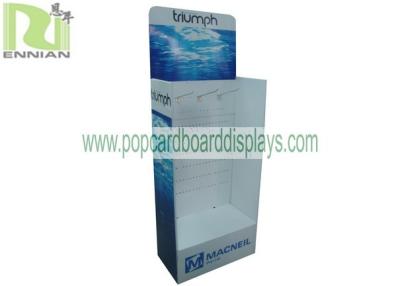 China Corrugated Cardboard Floor Displays Glossy / Matt With Hooks for sale