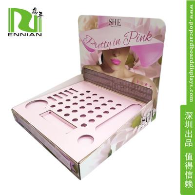 China Mascara POP Cardboard Displays Counter Lip Gloss Display Rack for sale