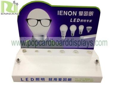 China acrylic /plastic counter display for LED light with plug base for tester for sale