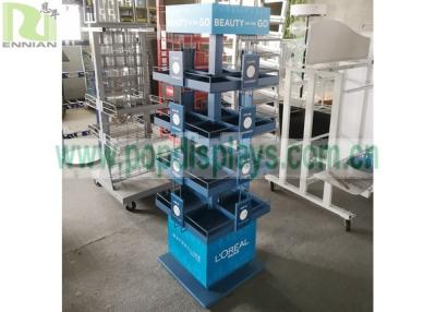 China Metal Wire Display Racks Custom 4 Sides 4 Wheels Rotatable With SGS Approval for sale