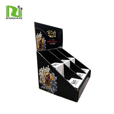 China Easily Assemble Wine Cardboard Counter Displays Load 6 Bottles POP Custom Layer for sale