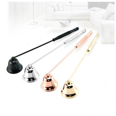 China Handmade Beautiful Candle Wick Trimmer Candle Wick Scissors Bell Shapes Brass Metal Black Candle Sniffer for sale