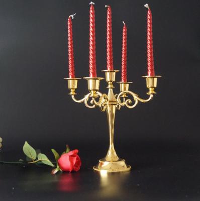 China Hot sale high quality luxury 5am alloy luxury metal candle holder candelabras to wedding table for sale