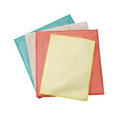 China High Quality Sustainable Customized Super Soft Square Dish Wash Cloth 18*23cm Bamboo Fiber Wash Cloth for sale