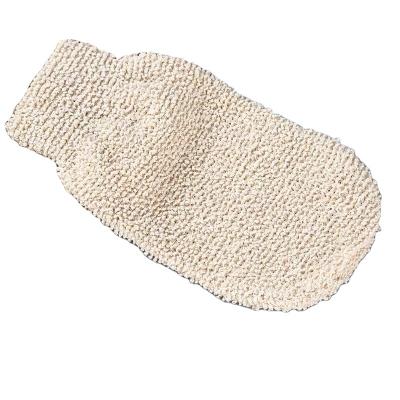 China EXFOLIATE Eco-Friendly Natural Hemp Exfoliating Bath Mitt Jute Bath Sponge Hemp Rubbing Glove for sale